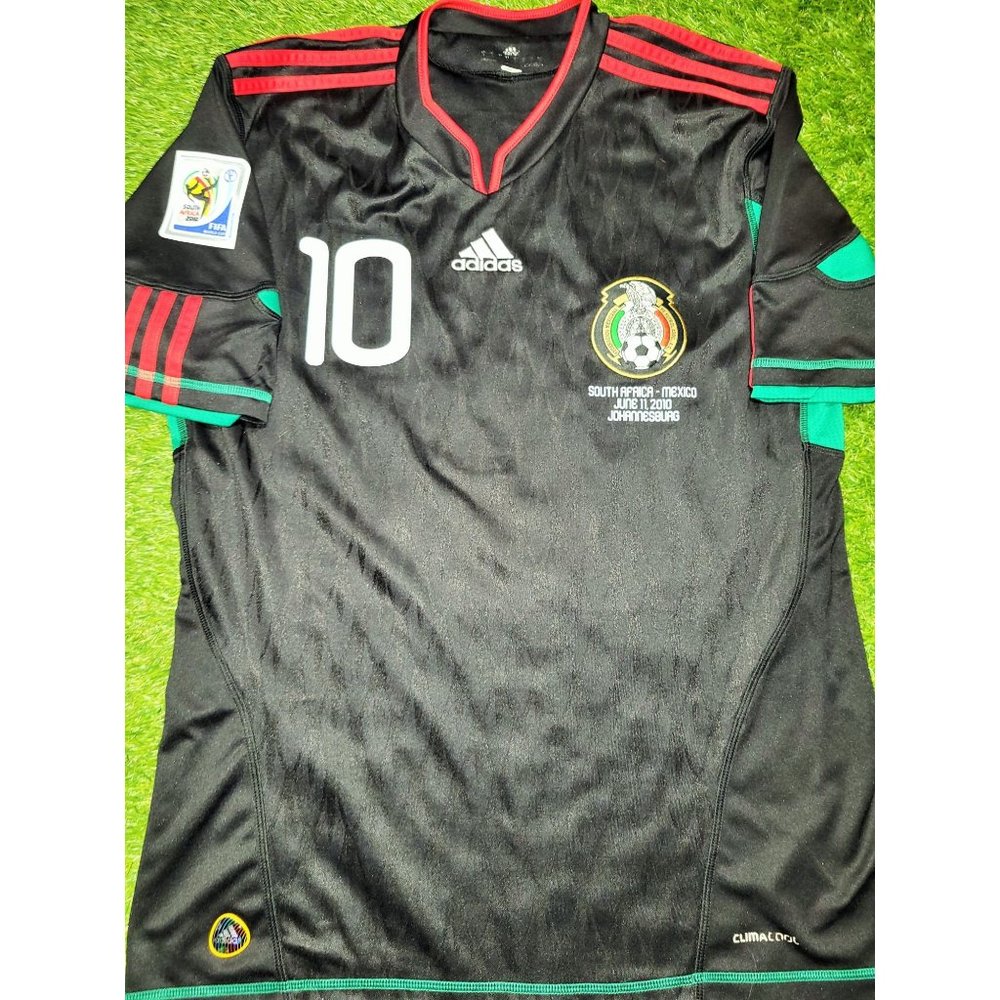 Blanco Mexico 2010 WORLD CUP Away Black Soccer Jersey Shirt M SKU# P41397